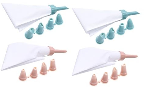 BESTonZON 4sets Reusable Pastry Icing Bags Royal Icing Piping Bags for Cakes Cupcakes Pies Cookies Random Color