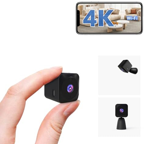 AOBOCAM Mini Kamera, 4K Überwachungskamera Innen WLAN (2.4GHz) mit Akku - Bewegungsmelder/Nachtsicht/Cloud-Speicher/APP (Q18)