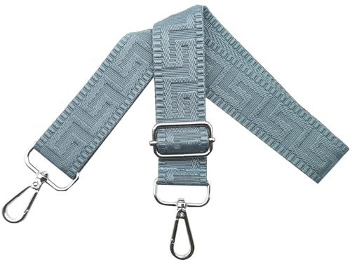Axelrem för väska väskremmar för ombyte, justerbar väskrem bred 3,8 cm med silver karbinhake – fickband axelrem bärrem för handväskor dam, färgglad, K, Ren blå, 80-130cm
