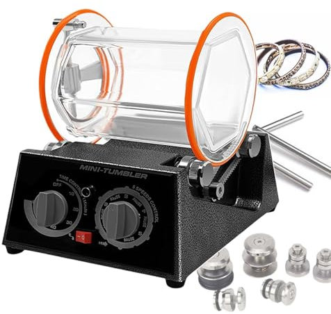 Small Electric Polishing Machine, Drum Vibration Polishing Machine, 3 Kg Capacity + 5 Speed Adjustment + 60min Timing, Jewelry Polishing Cleaning Machine, For Jewelry Stores, Craft Stores