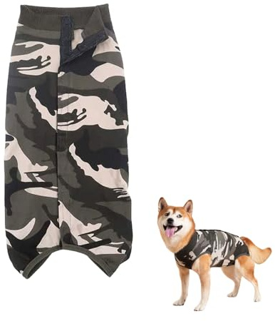 Dog Surgery Recovery Suit Camouflage Dog Recovery Suit Female Male Soft Dogs Bodysuit After Surgery Large Post Surgical Dogs Vest for Post Operative Abdominal Wounds Protect Prevent Licking (XL)