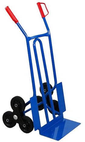 PROREGAL Treppensteiger Rhino XL Schaufel | HxBxT 104x60x54cm | Tragkraft 250kg | 3 Hartgummi-Reifen | Blau | Treppensackkarre, Transportkarre für Umzug oder Getränkekisten
