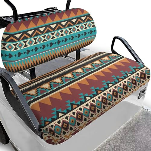 Darisoco Tribal Print Golf Cart Seat Covers - Thermal Lining for Year-Round Comfort, Custom Fit for Club Car Precedent Front Seats