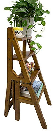 XCHSXYL Escabeau à échelle 4 Niveaux en Bois Pliable Chaise d'escalier escabeau Multifonction ménage sécurité escabeau Pliant marches