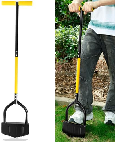 Rasenkantenstecher 106cm 40-Inch Rasenkantenschneider mit T-Stiel Halbmondzahn Kantenstecher für Präzises Rasenkantenschneiden Landschaftsgestaltung