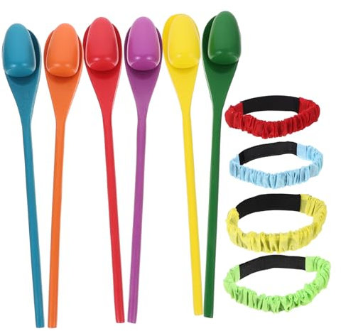 Yardwe Wooden Spoon Ball Holder Toy Sensory Toys for Toddlers for Boys and Girls for Sensory Boys and Girls Autism Egg and Spoon Relay Race Game Outdoor Playing Tool Family Activity Lawn
