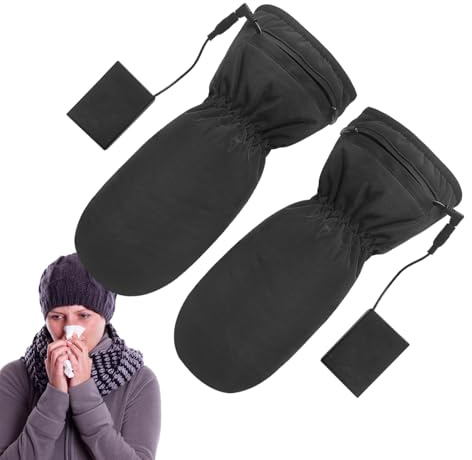 Heating Gloves - Men Women Touch Screen Waterproof Electric Gloves - Comfortable Heating Work Gloves Cold Weather Thermal Gloves for Driving Hiking