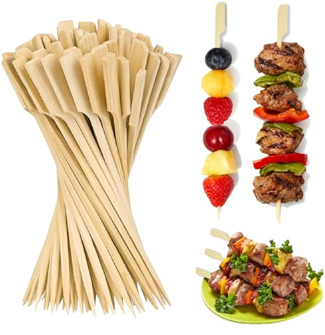 200 PCS Finger Food Skewers, 15CM spieße fingerfood, Bamboo Skewers, Cocktail Sticks, Wooden Skewers, holzspieße, cocktailspieße, Barbecue Sticks, spiesse für snacks fingerfood, Appetizers (15CM)