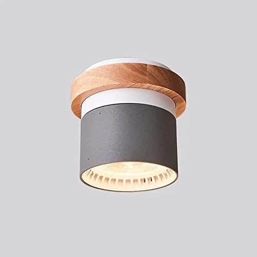 WQHPLMD Lampade a Monte a soffitto Regolabili Spotlight a soffitto Nordic Accento in Legno Monopint Lampada Monopint Spotlight Direzionale Spot Lampade per Parete per corridoio Galleria Camera da