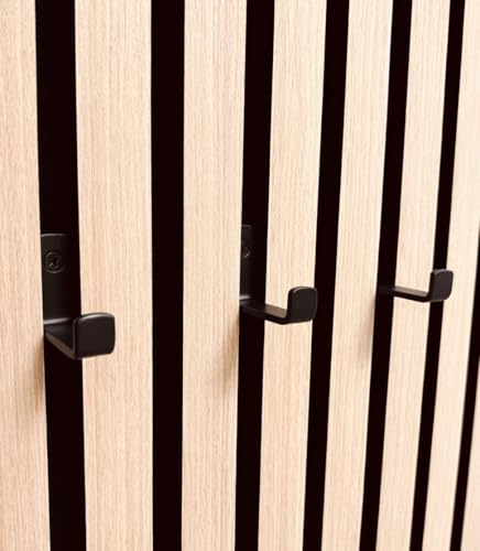 Vleugel Garderobenhaken für Akustikpaneel – 4er Pack – Metall – Schraubmontage – verschiedene Breiten (10 mm)