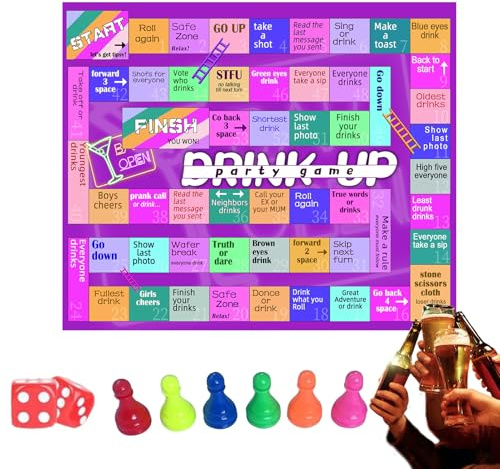 Duroecsain Divertenti giochi da bere per adulti - Gioco di dadi da bere per famiglie | Attività strategiche Multiplayer per Compleanno Viaggio Coppie Halloween Serata in Amanti Vacanze