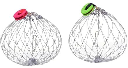 Automatisk krabb- och fiskfälla, 1 st ståltråd fällbart fiskelätverk med självstängande dörr för saltvatten sjövatten utomhus (52 cm 20 strandstål)