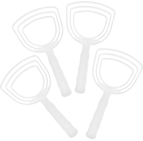 Tofficu Quita Escamas Pescado de Plástico Blanco 4 Raspadores Portátiles para Cocina, Herramienta Práctica para Eliminar Escamas de Pescado en Casa y Restaurantes