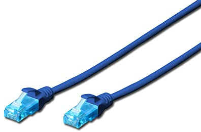 DIGITUS Cavo LAN Cat 5e - 5 m - Cavo di rete RJ45 - U/UTP non schermato - compatibile con Cat6 e Cat5 - Blu