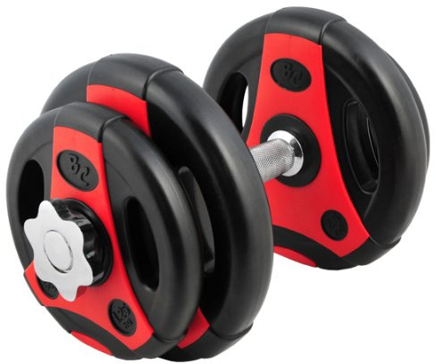 Bad Company K-Grip Kurzhantel-Set I Hantelscheiben Kunststoff-ummantelt (2 x 1,25 kg, 2 x 2,5 kg) mit Kurzhantelstange 30/31 mm I 10 kg