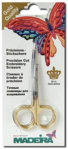 Spezial-Stickschere gebogen vergoldet