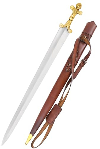 Battle-Merchant Keltisches Langschwert mit Scheide aus der La-Tène-Zeit | Dekorative Kelten-Schwert Replik für Reenactment & Historische Darstellungen, Ausstellungsstück, ab 18