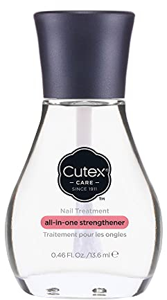 Revlon Cutex All-In-One Nail Strengthener Treatment, Base & Top Coat (13.6ml) for Weak & Damaged Nails, Chip Resistant, Dermatologist Tested
