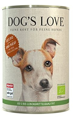 DOG'S LOVE BIO Premium Hundefutter Nassfutter Rind mit Reis, Apfel & Zucchini (6 x 400g)