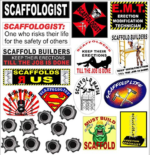 scaffold builder hard hat stickers, scaffold builder 23 sticker pack