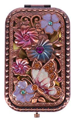 Beaupretty Faltbarer Schminkspiegel Für Damen Tragbarer Doppelseitiger Kosmetikspiegel Mit Hochauflösendem Spiegel Für Reisen Und Make-up Im Freien Retro-Design