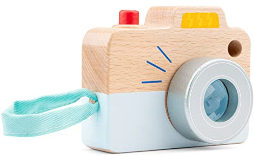 Woet® Wooden Toy Camera for Kids - Pretend Play Travel Toy - Pretend Play Toy - Age 2 Years+