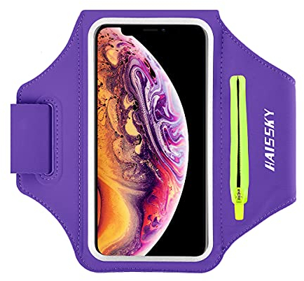 Fascia da Braccio Sportiva porta cellulare per iPhone 14 13 12 11 Pro/XR/XS, Samsung Galaxy A50s/A30s/S10/S10+/S9/S9+, HUAWEI/Xiaomi, fino a 6,9, Bracciale Sportivo con Supporto per Auricolari