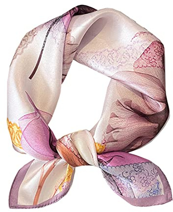 Ecroon Sciarpa di 100% Seta da Donna Foulards in raso di seta Quadrato Seta Sciarpe Quadrato in Seta Donna Foulard Satinato Fazzoletto
