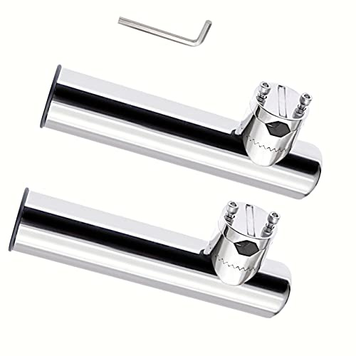KAOLALI Supporto per Canna da Barca per Barche Yacht, Portacanne in Acciaio Inox, Regolabile a 360 Gradi, Adatto per Rotaie da 22 mm a 26 mm (2 Pezzi)
