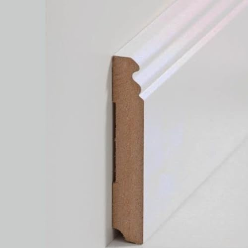 Südbrock | Sockelleisten | 719.145 | Berliner Profil | 19 x 145 x 2500 mm | MDF Foliert | Weiß | Lackierfähig | Hamburger Leiste | 1 Stück
