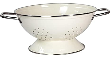 Piatti smaltati per scolapasta, Piatti per Frutta Auto drenanti in Stile Vintage, Set di stoviglie in Metallo, Decorazione della Cucina, Grande Bianco