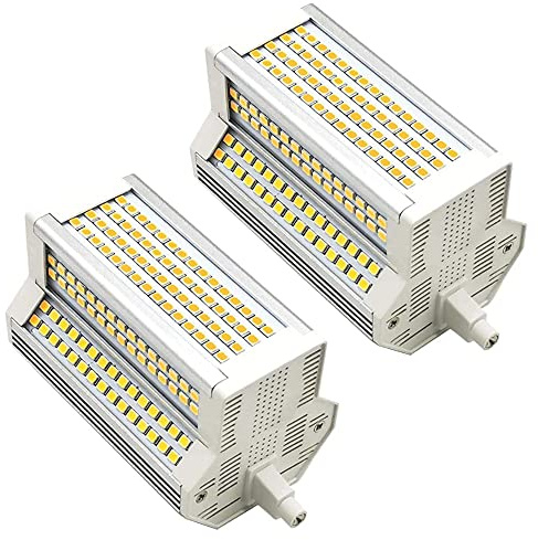 TPMAFF R7s LED Birne 118mm 500W Äquivalent,J118 Doppelseitiger Sockel 50W Flutlichter R7S Birnen,5400LM Dimmbar 220° Abstrahlwinkel Einbau LED Glühbirnen (2er Pack)