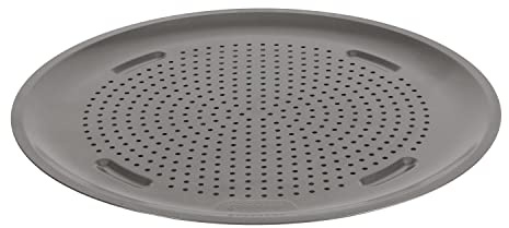 GoodCook AirPerfect 14 Inch Insulated Nonstick Carbon Steel Pizza Pan with Cutting Guides, Perforated, Gray