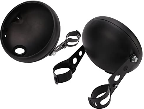 Aramox Motorrad-Scheinwerfergehäuse 7 Zoll, Motorrad-Scheinwerfergehäuse, Universelle Eimerhalterung für LED-Scheinwerfer, 38-51-mm-Gabelrohre