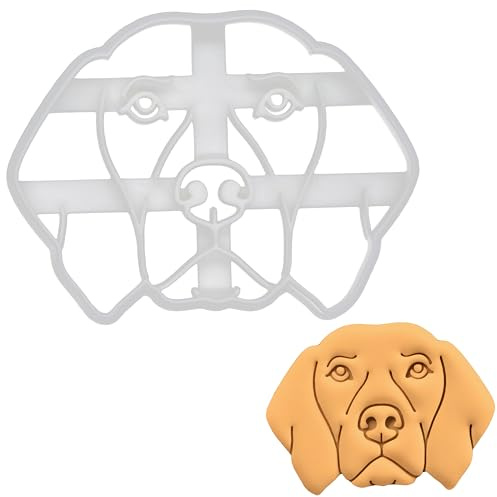 BAKERLOGY Vizsla Face Cookie Cutter - Detailed Biscuit Cutter Design for Baking and Crafts, Ideal on Fondant, Dough, Clay