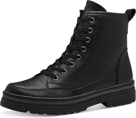 MARCO TOZZI Bottines à Lacets pour Femme 2-25261-43 Botte Tendance, Noir, 41 EU