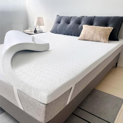 Airensky 2 Inch Memory Foam Mattress Topper, Cooling Gel Infused High Density King (76x80) Topper with Removable Skin-Friendly Cover, Bed Topper for Pressure Relief Back Pain, CertiPUR-US Certified