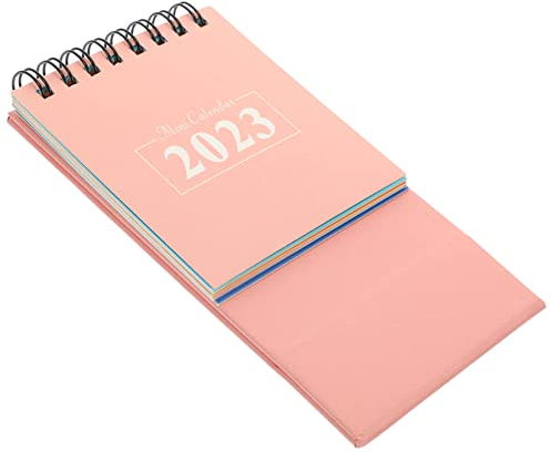 3 Stück 2023 Mini-Tischkalender Haushaltskalender 2023 Spiralkalender Inspirierende Geschenke für Frauen Bunter Monatskalender Bürogeschenk Schöner kleiner Kalender China-Papierspule charitable