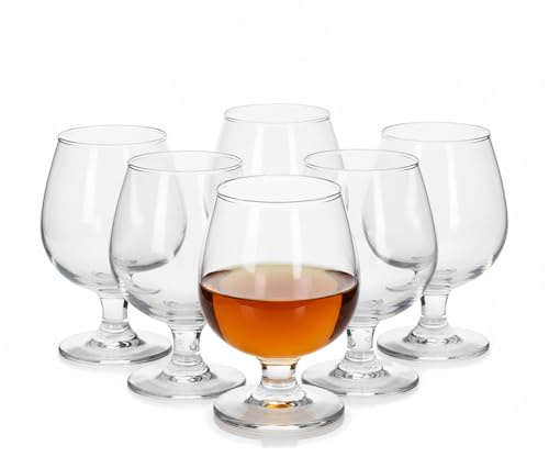 TWO TIGERS Pack Copas de Coñac Alessandro. Copa de Cristal, Tamaño. Copa Brandy Ideal para Licores. Hosteleria, Restaurantes, Bar, Fiestas (150ml (6Ud))