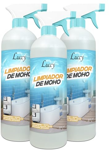 Limpia Moho y Manchas de Humedad 3x1 Litro | Fórmula Mejorada | Spray Antimoho para Pared, Baño, Ventanas, Armarios, Superficies | Fórmula Mejorada | Spray Antimoho para Pared, Baño, Ventanas, Armarios, Superficies