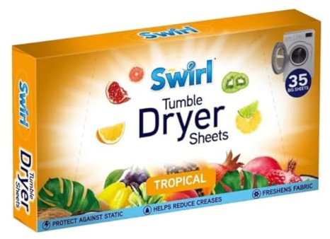 SOTL® Tropical Swirl Tumble Dryer Sheets with Long Lasting Eliminates Static Cling & Softens Clothes In Laundry Dryer Machine 35 Sheets