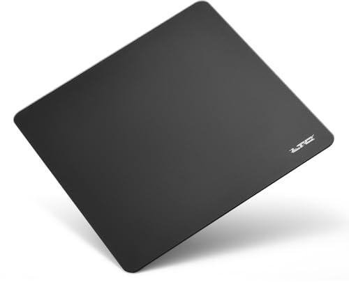 LTC Glass Gaming Mouse Pad, Ultra-Smooth Micro-Etched Surface Mousepad, Improved Precision & Speed, Tempered Glass, Impact & Scratch Resistant, Anti-Slip High-Density Silicone Rubber Base, 11.8X11.8in