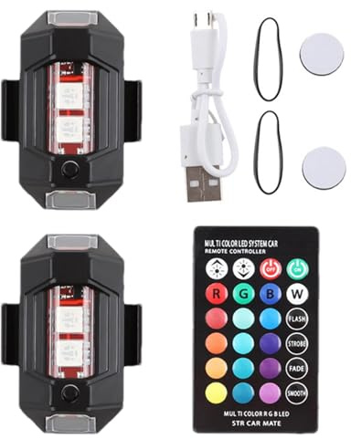 LED Stroboskoplicht | Anti-Kollision Stroboskop 2 Stück | Fahrzeuge mit Stroboskop | 2 Stück USB Wiederaufladbare Stroboskoplichter für Nachtfahrten | Max