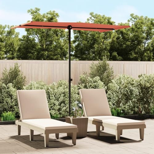Xichuzi Sonnenschirm mit Aluminium-Mast, Sonnenschirm Balkon, Balkon Zubehör, Balkonschirm, Balkon Gadgets, Außen-Sonnenschirm, Parasol De Jardin, 180 x 130 cm Terracotta-Rot