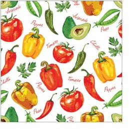 20 Servietten Essen Gemüse mit Kräuter als Tischdeko. Papierservietten mit Motiv. Auch für Decoupage und Serviettentechnik 33x33cm
