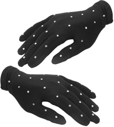 Happyyami Bühnenhandschuhe Atmungsaktiv und Leistungssteigernd 1 Paar aus Elastischer Faser für Eiskunstlauf für Bühnenaktivitäten und Party Performance