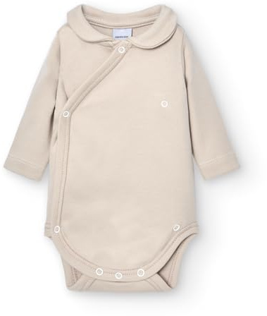 BABIDU Body Bebé Cruzado Manga Larga Algodón 100% Con Cuello, Body Bebé Recién Nacido y Prematuros, Tejido Suave y Hipoalergénico Para Piel Sensible, Ropa Bebé Niño y Niña Unisex Primera Puesta