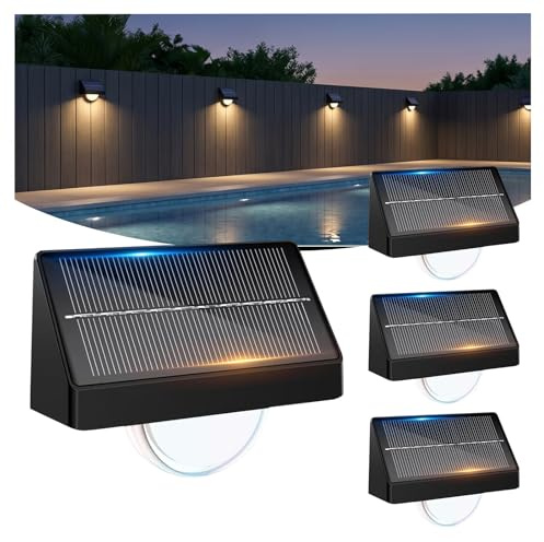 Artrastar Solarlampen für Außen Garten Solarleuchten Balkon mit 8 Farben & 3 Modi Treppenbeleuchtung IP65 Wetterfest Solarlicht für Terrasse Deko/Stufen/Treppen/Zaun 4 Stück