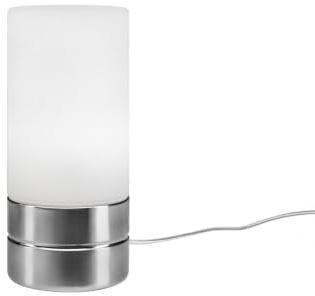 meineWunschleuchte Tisch-lampe stufenweise dimmbar mit Glasschirm | mit E14 LED, Höhe 20cm, Touch Dimmer, kleine Tischleuchte, moderne Nachttischlampe, für Schlafzimmer & Wohnzimmer
