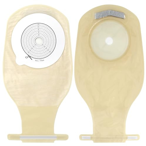 20 PCS Colostomy Bags Ostomy Supplies One Piece Ostomy Bag Drainable Pouch for Ileostomy Stoma Care Cut to Fit (20-70mm)